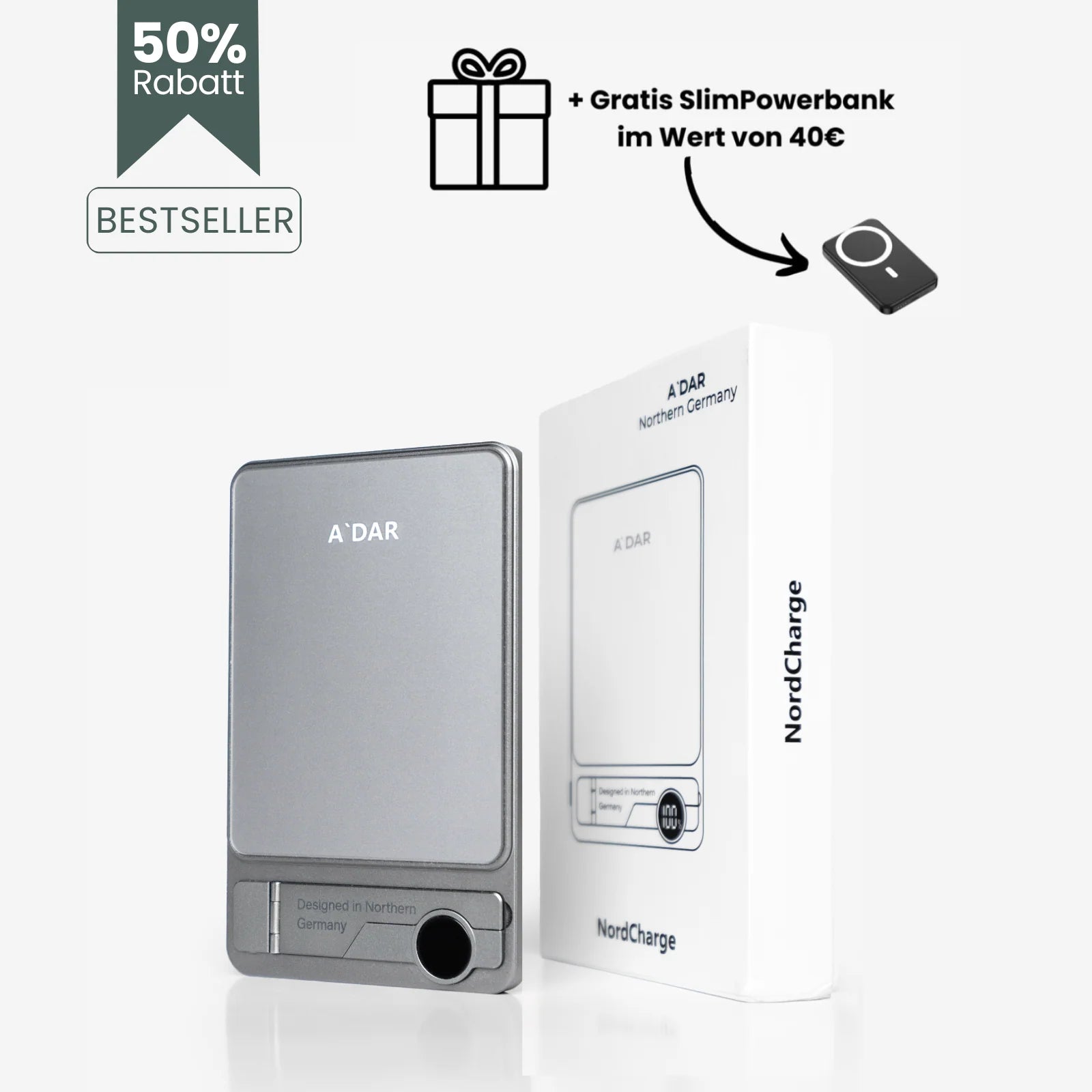 NordCharge - magnetische Powerbank mit Überhitzungsschutz